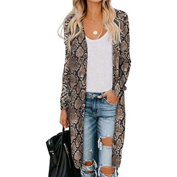 Sweaters - WOMENS Fashion Casual Open Front Printed Cardigans Sweaters